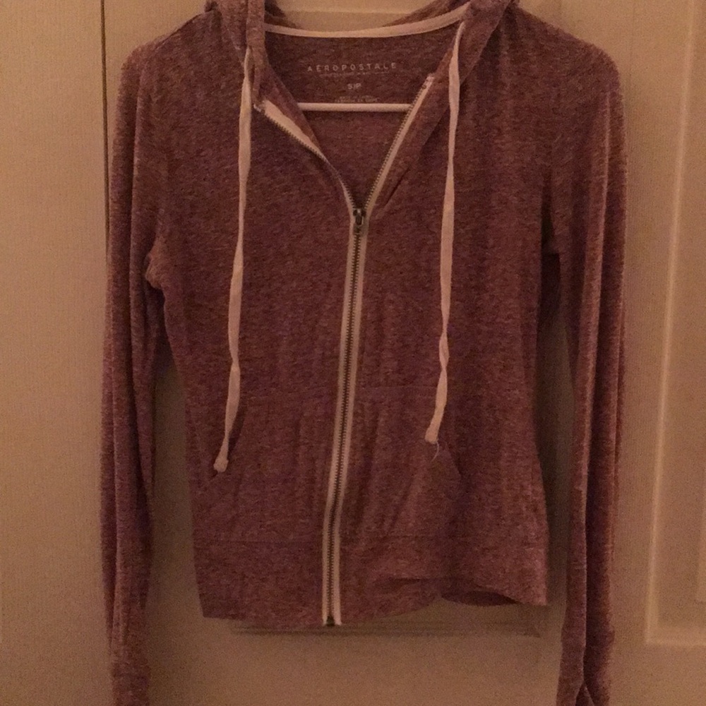 Aeropostale maroon zip up sweater